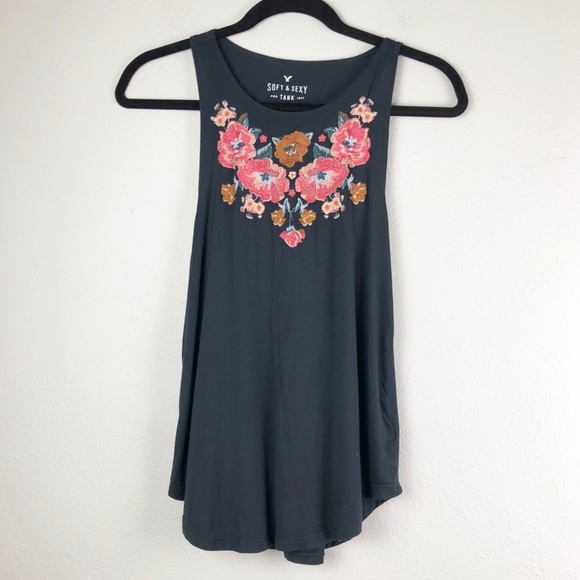American Eagle Outfitters Tops - 🔹sold🔹AEO Soft & Sexy Embroidered Tank Top